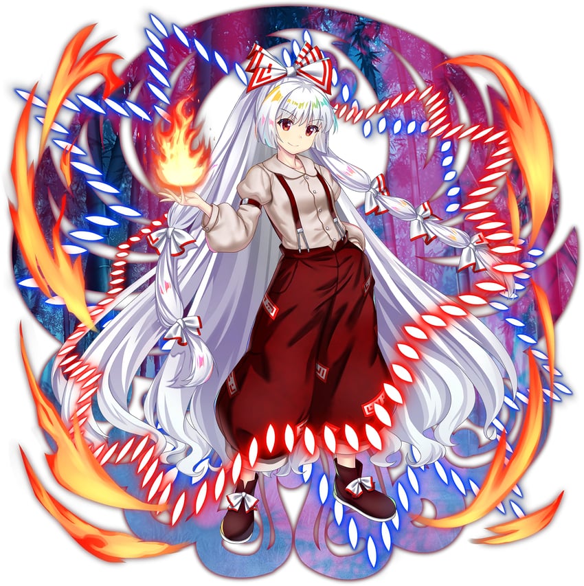 fujiwara no mokou (touhou and 2 more) drawn by rotte_(1109)