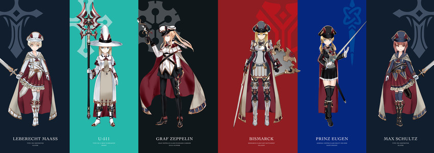 prinz eugen, bismarck, graf zeppelin, z1 leberecht maass, z3 max schultz, and 1 more (kantai collection) drawn by luicent