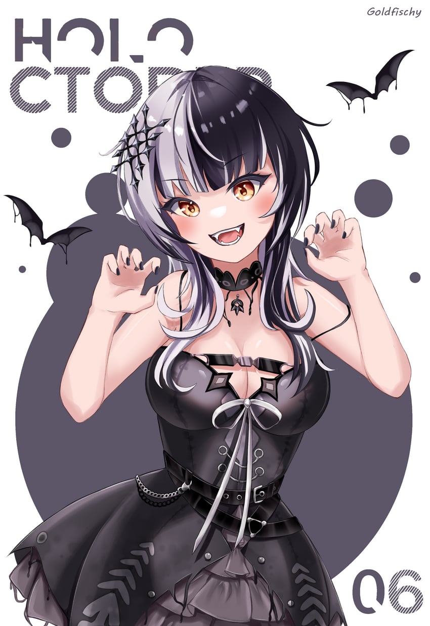 shiori novella (hololive and 1 more) drawn by goldfishy