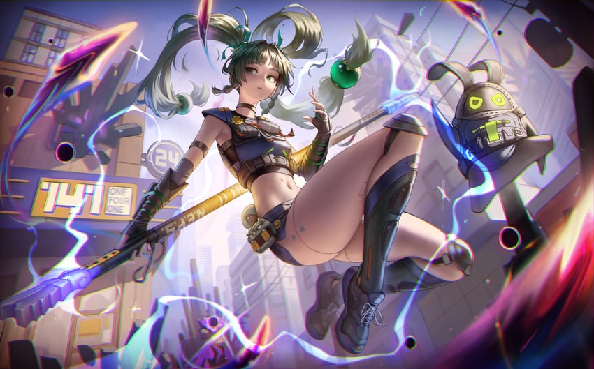 qingyi and securityboo (zenless zone zero) drawn by hyuk_(yeayeo)