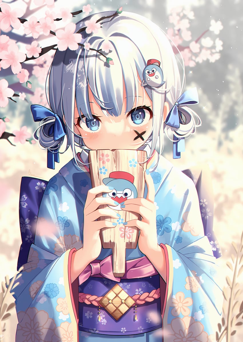 gawr gura and bloop (hololive and 1 more) drawn by kuri_(animejpholic)
