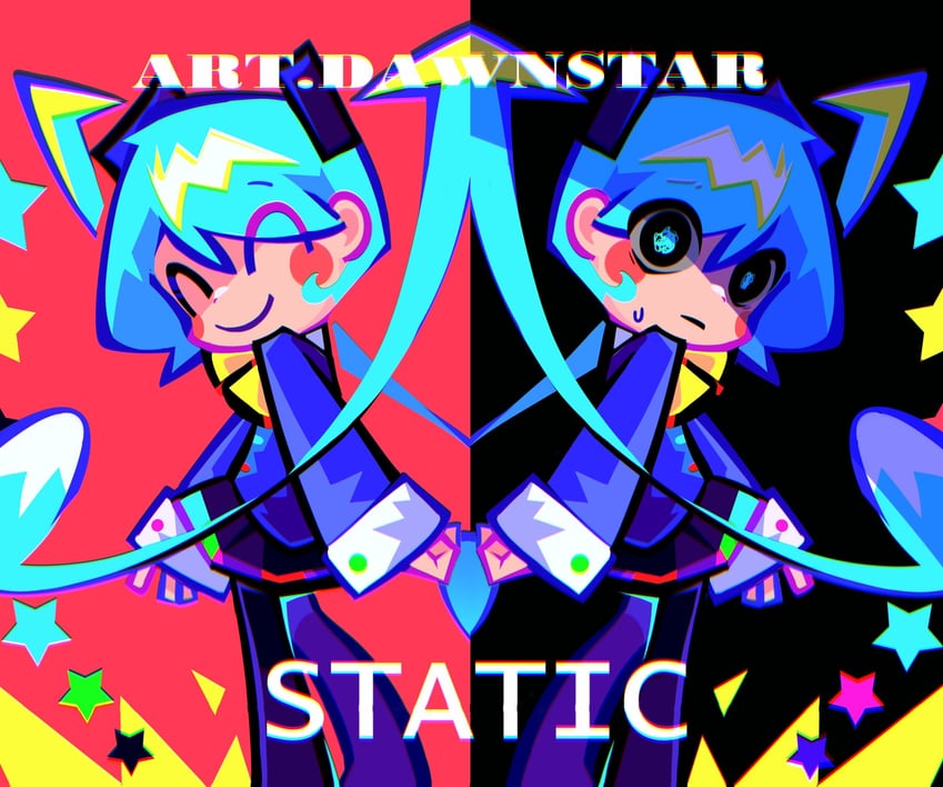 hatsune miku (vocaloid and 1 more) drawn by dawnstar_(xiaoxing)