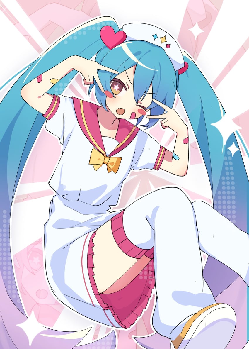 hatsune miku (vocaloid and 1 more) drawn by gomau_(gomadareeee_)