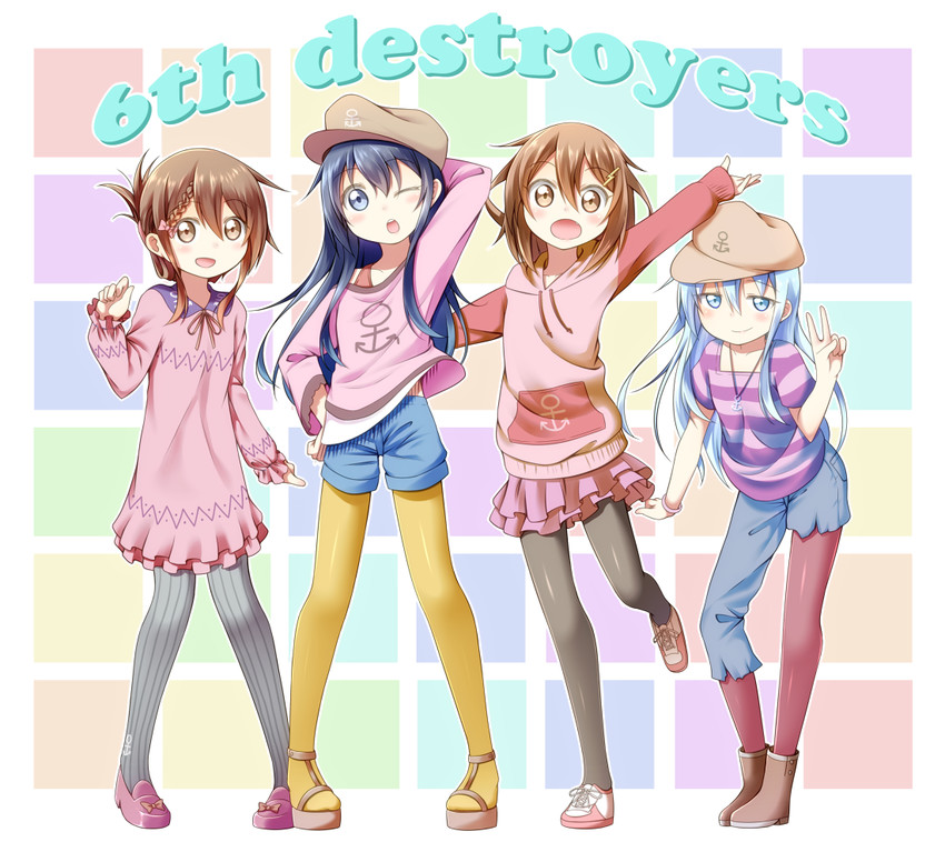 hibiki, inazuma, ikazuchi, and akatsuki (kantai collection) drawn by gurande_(g-size)