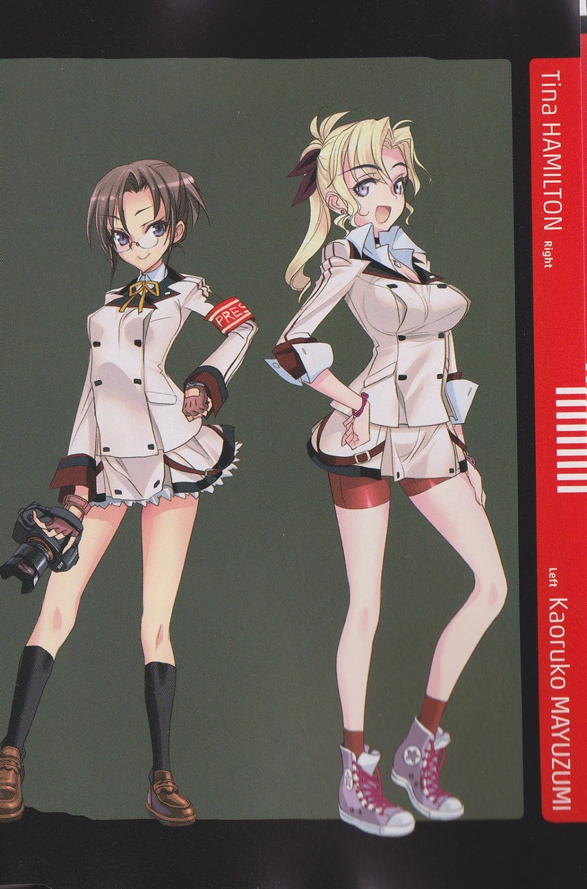 tina hamilton and mayuzumi kaoruko (infinite stratos) drawn by choco_(chocolate_shop)