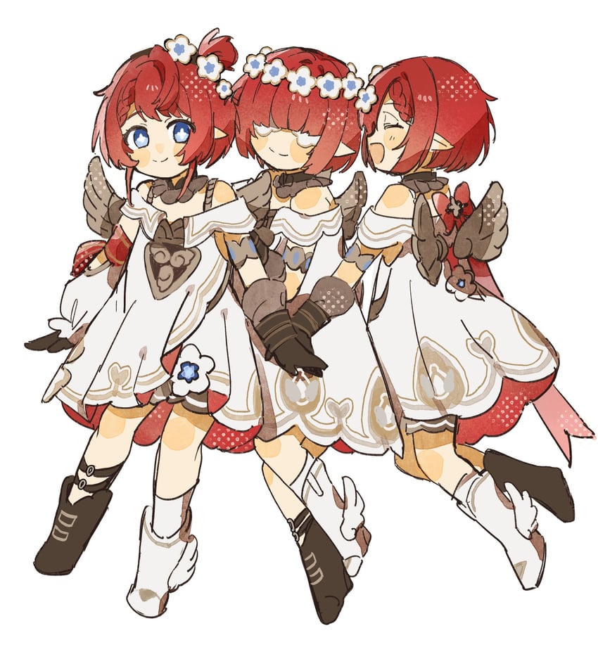 tribbie, trianne, and trinnon (honkai and 1 more) drawn by nanase_(nanataroo_7)