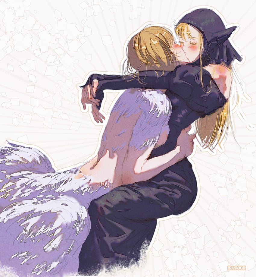 marcille donato and falin touden (dungeon meshi) drawn by ira_fook