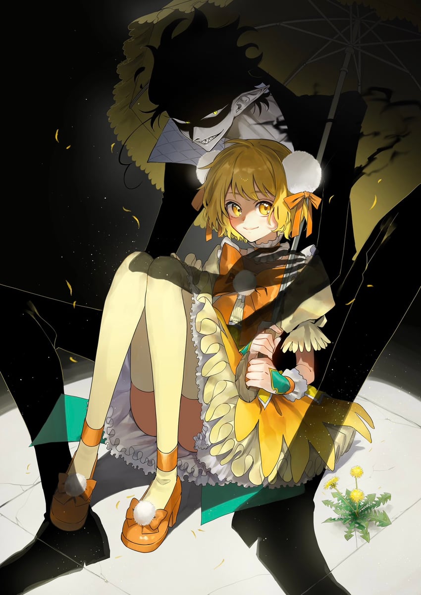 tanpopo ohanami and shade (mahou shoujo dandelion) drawn by 62kaeru