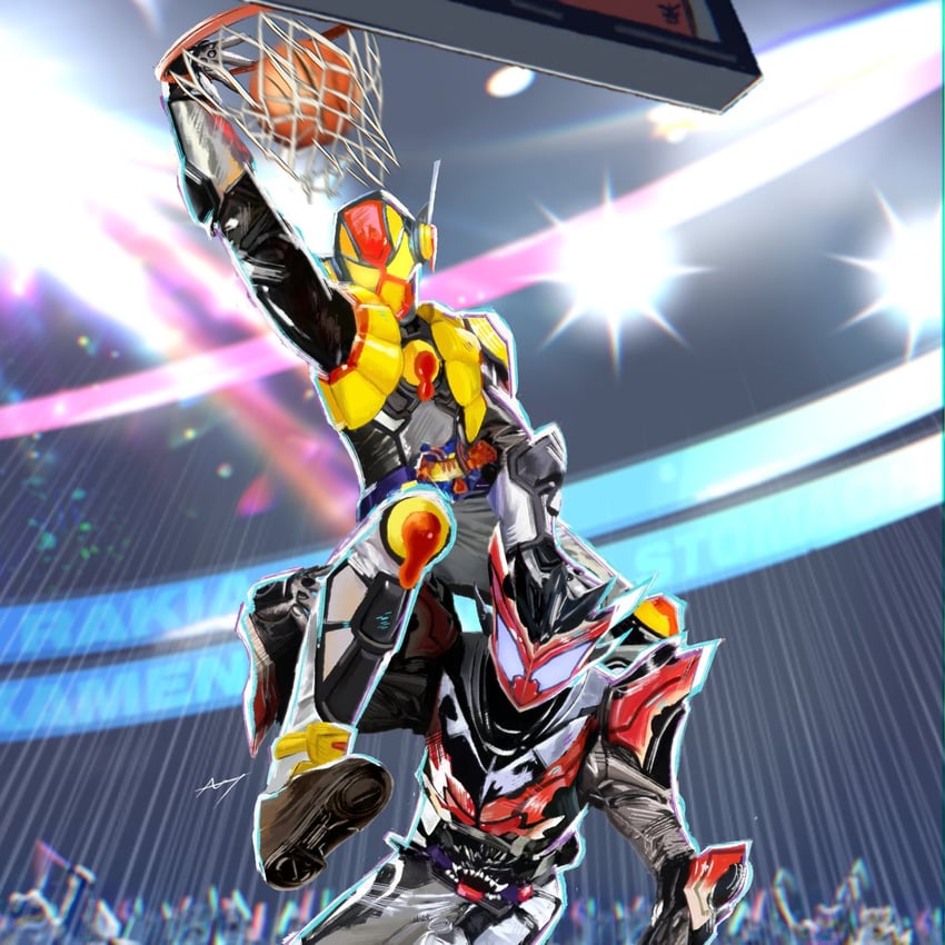 kamen rider vram and kamen rider bitter gavv (kamen rider and 1 more) drawn by michilinstuff