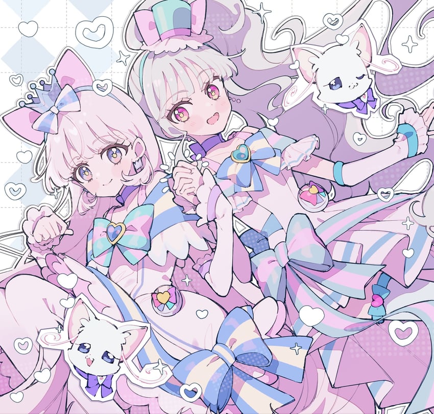 nekoyashiki yuki, nekoyashiki mayu, cure nyammy, and cure lillian (precure and 1 more) drawn by kannagi6
