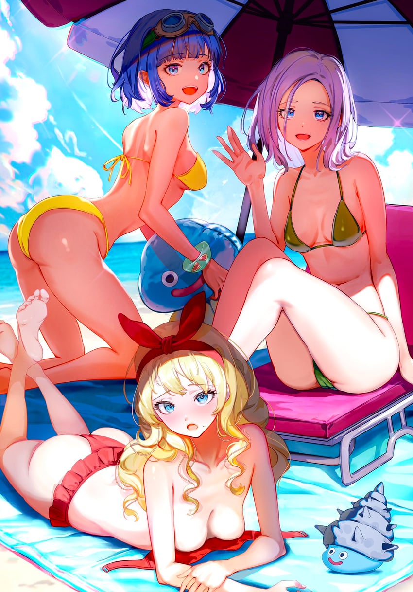 slime, healslime, anlucea, seraphy, illusia, and 1 more (dragon quest and 1 more) drawn by numao_sub