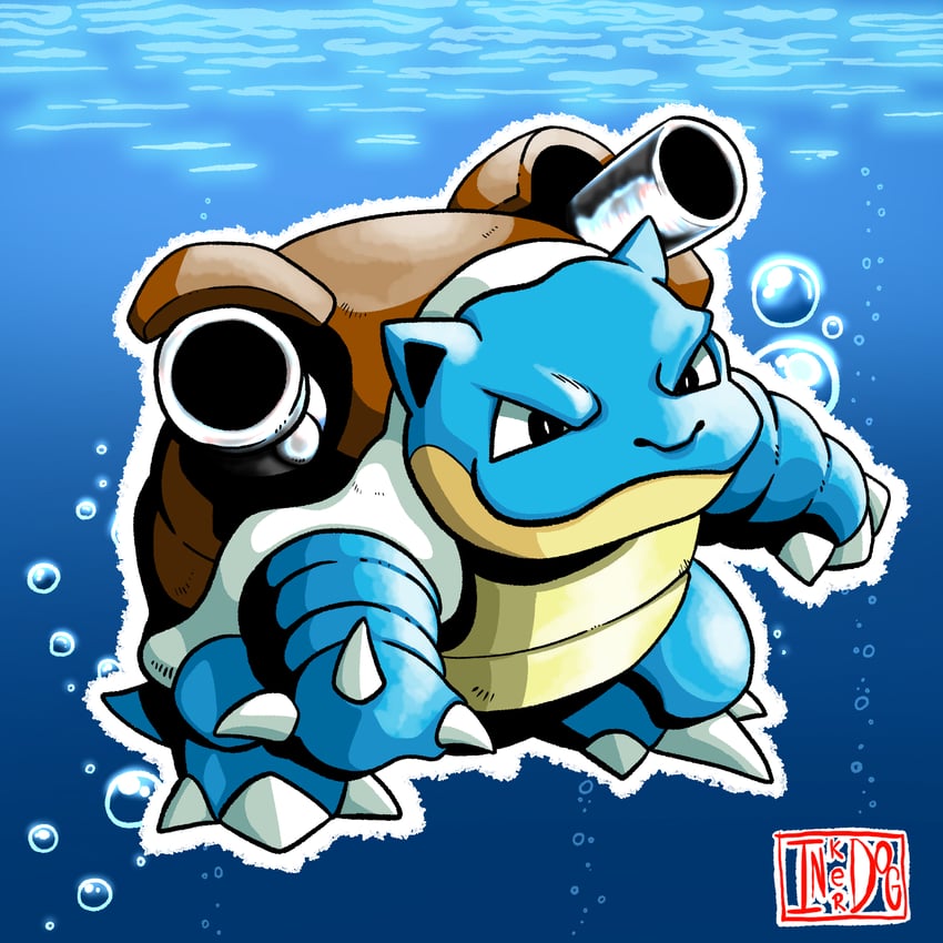 blastoise (pokemon) drawn by inker_dog