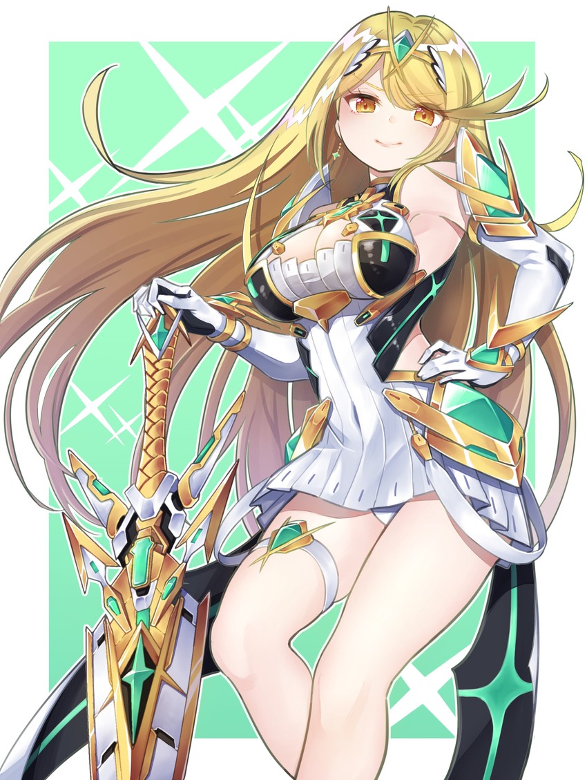 mythra (xenoblade chronicles and 1 more) drawn by shiiba_hiromi