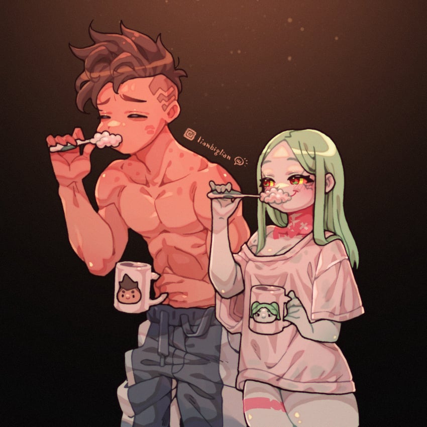 rebecca and david martinez (cyberpunk and 1 more) drawn by lianbiglian