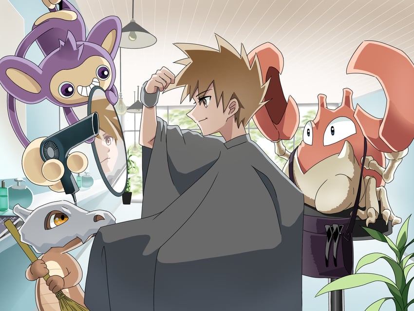 blue oak, cubone, aipom, and krabby (pokemon and 1 more) drawn by kanatorasan
