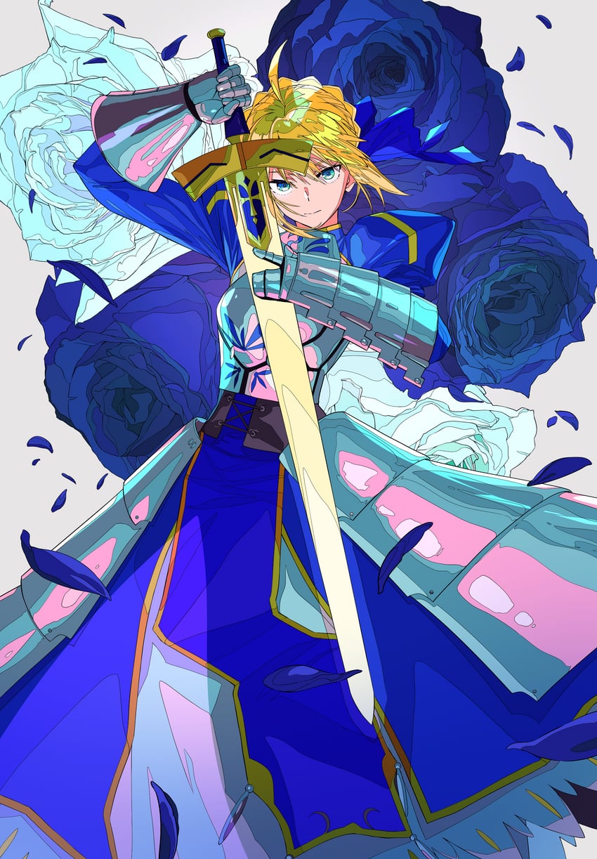 artoria pendragon and saber (fate and 2 more) drawn by xtango