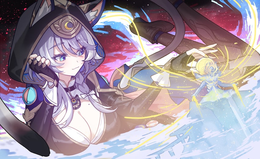 cipher and kephale (honkai and 1 more) drawn by kyundoo