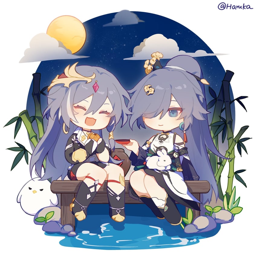 fu hua, herrscher of sentience, and jingwei (honkai and 1 more) drawn by haruka_(rsyaooooo)
