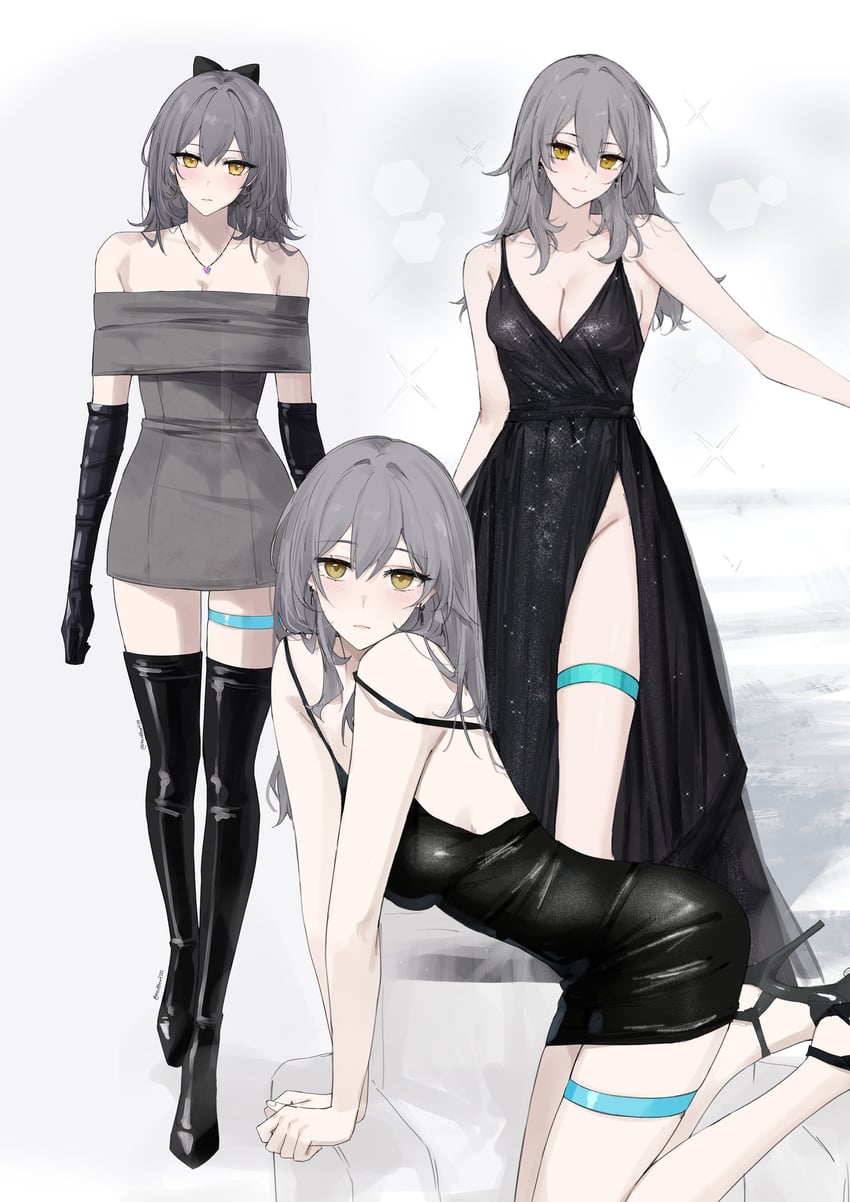 trailblazer and stelle (honkai and 1 more) drawn by feint721