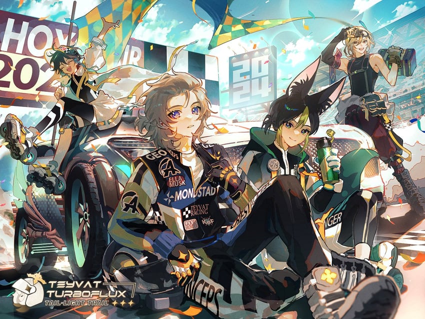 venti, tighnari, albedo, and kaveh (genshin impact) drawn by mint-tan