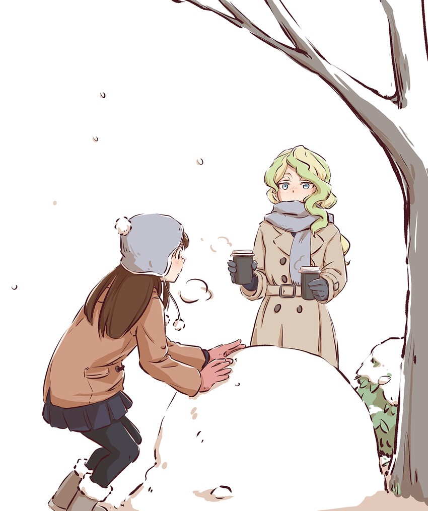 kagari atsuko and diana cavendish (little witch academia) drawn by tonton_(mathcaca24)