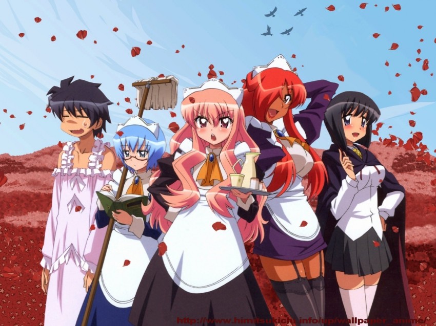louise francoise le blanc de la valliere, tabitha, siesta, hiraga saito, and kirche augusta frederica von anhalt zerbst (zero no tsukaima)