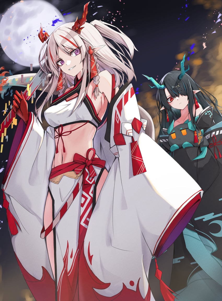dusk and nian (arknights) drawn by touko_(toko12_tooko)
