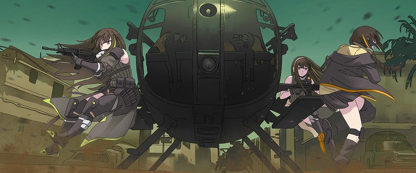 m16a1 and m4a1 (girls' frontline and 1 more) drawn by tab_(tabkun)