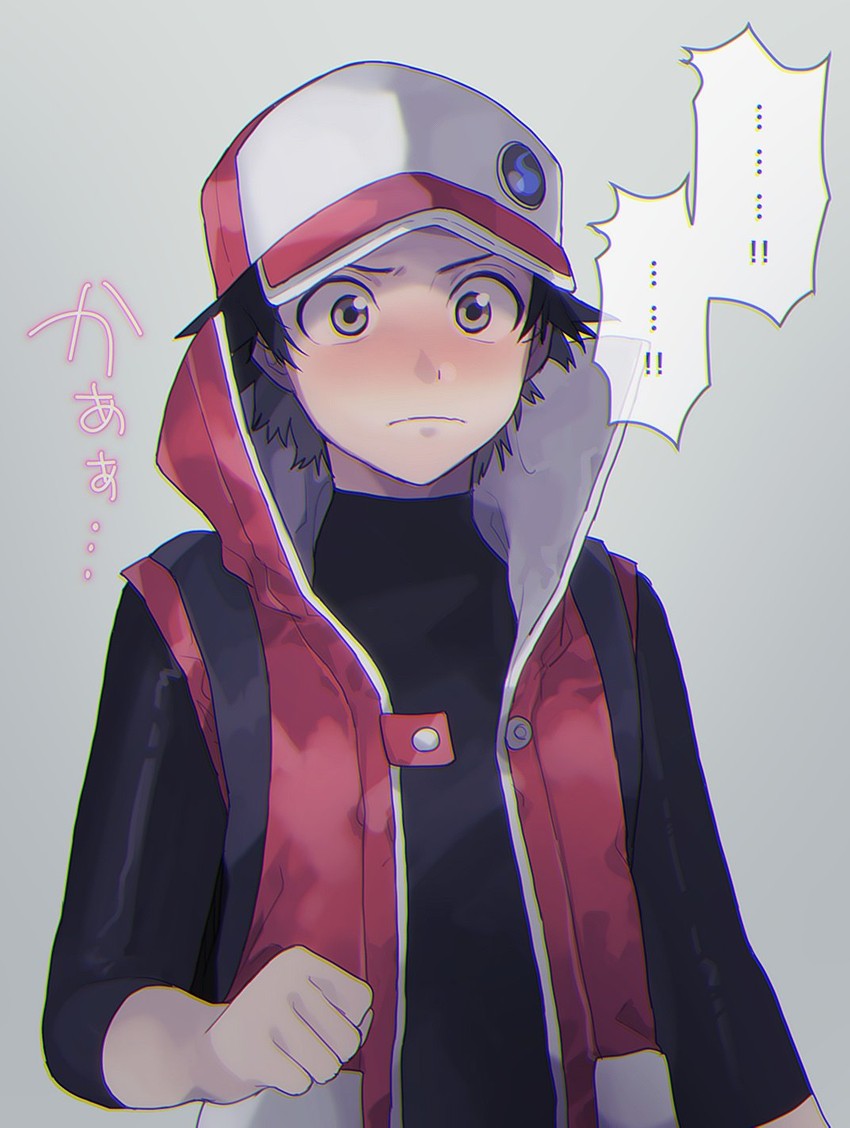 red and red (pokemon and 1 more) drawn by oshi_taberu