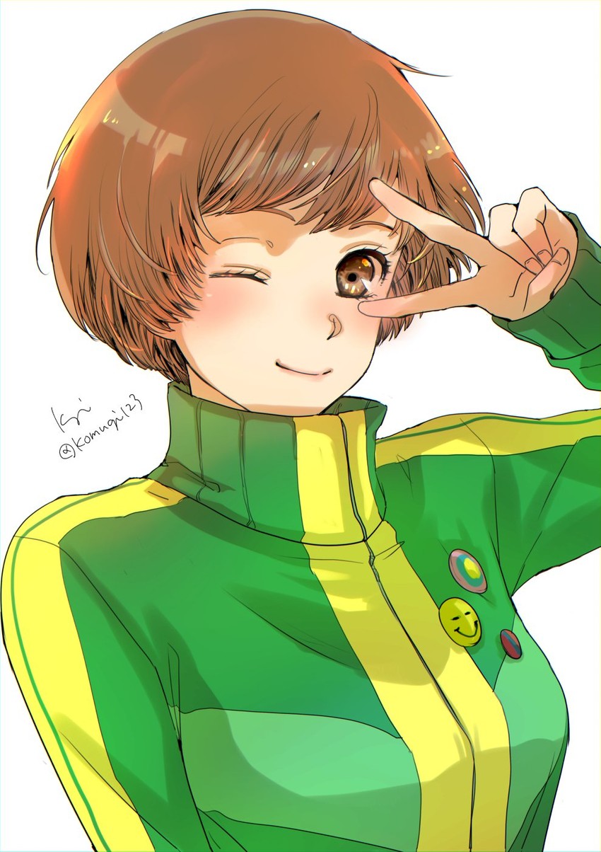 satonaka chie (persona and 1 more) drawn by komugi_(mugiwaraclub)
