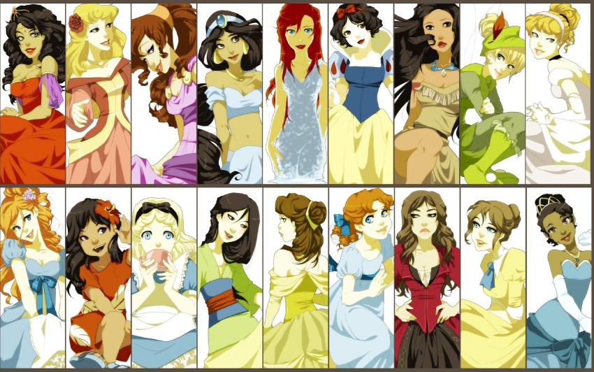 ariel, snow white, jasmine, belle, tinker bell, and 14 more (disney and 17 more) drawn by darci_robbins