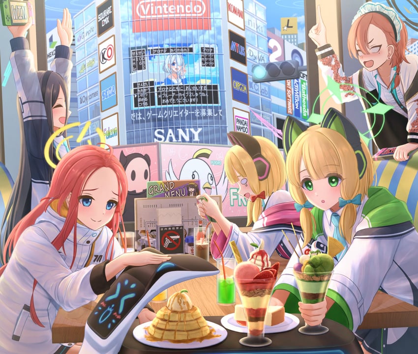 aris, arona, momoi, midori, neru, and 4 more (blue archive and 1 more) drawn by itsuki_toiro