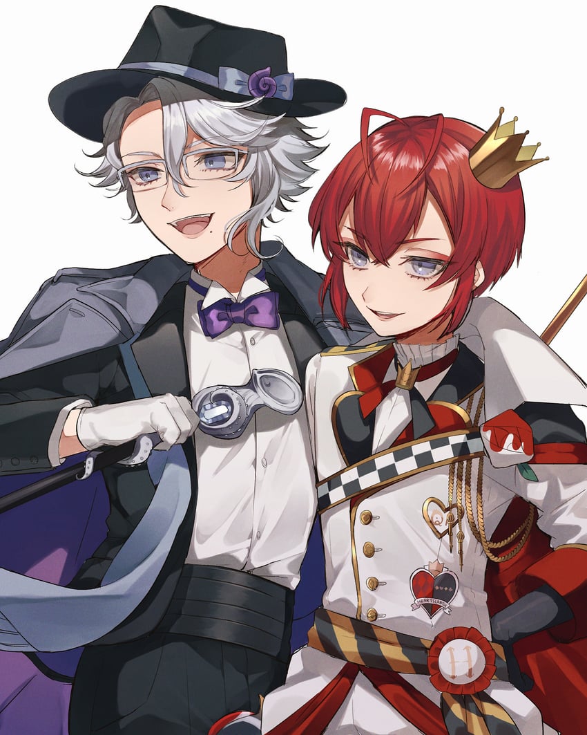 azul ashengrotto and riddle rosehearts (twisted wonderland) drawn by kenpin
