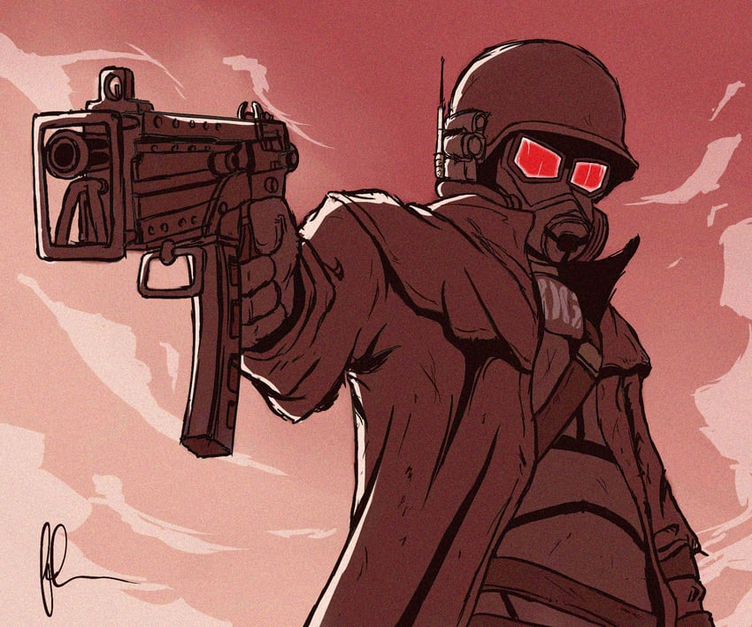 courier and ncr veteran ranger (fallout and 1 more) drawn by pieroe01