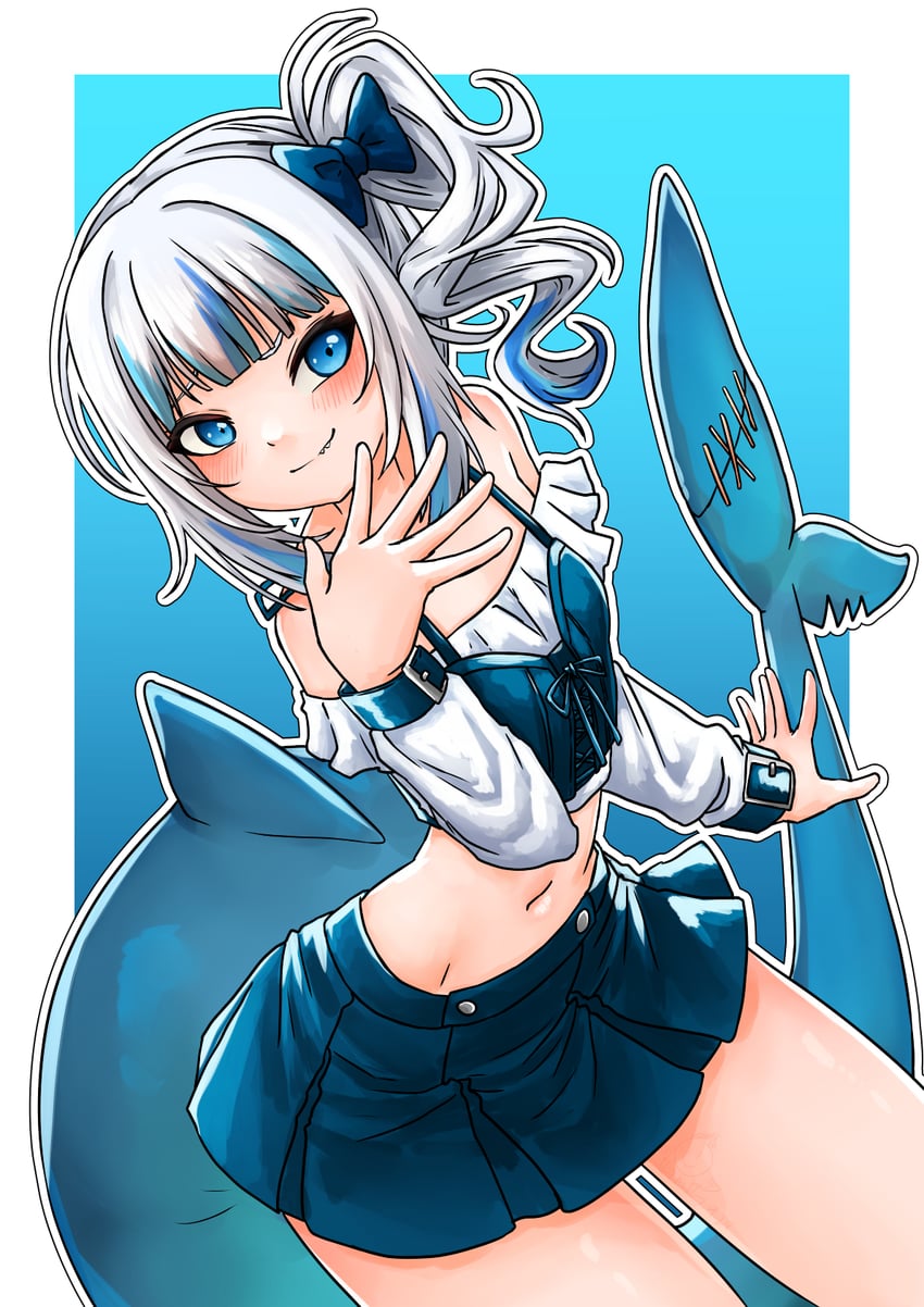 gawr gura (hololive and 1 more) drawn by superfann