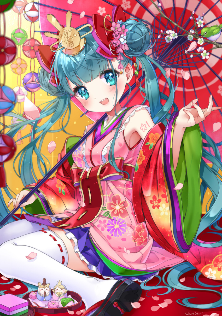 hatsune miku (vocaloid and 1 more) drawn by sakura_shiori