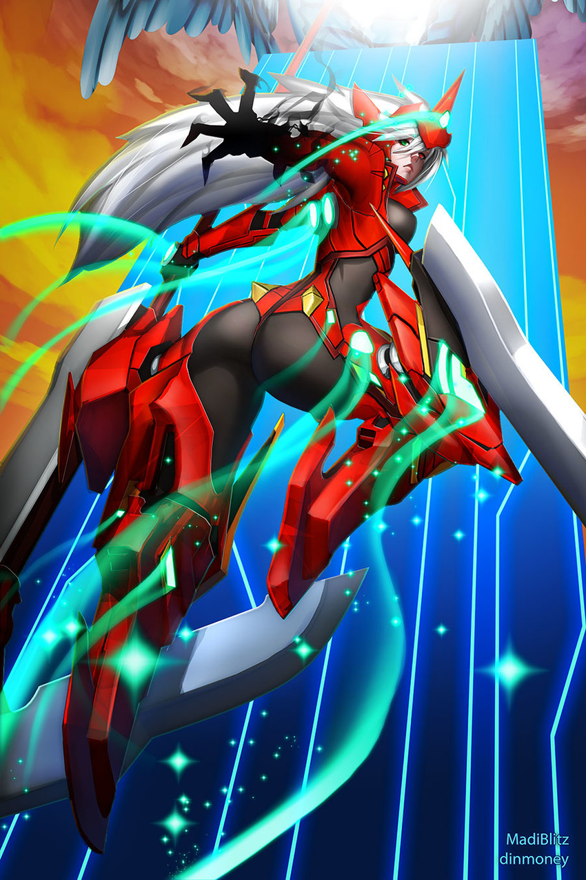 alpha-01 (blazblue) drawn by dinmoney and madiblitz