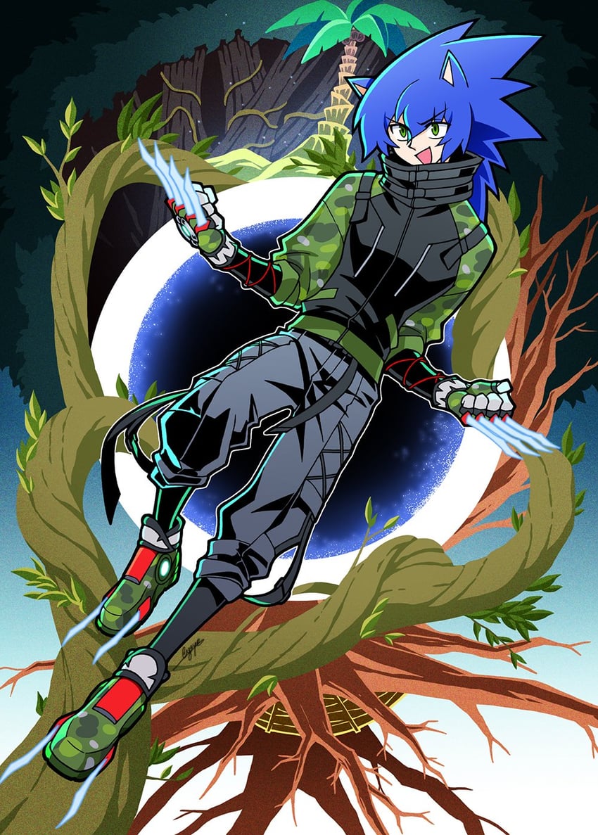 sonic the hedgehog (sonic and 1 more) drawn by sloth_g_ya