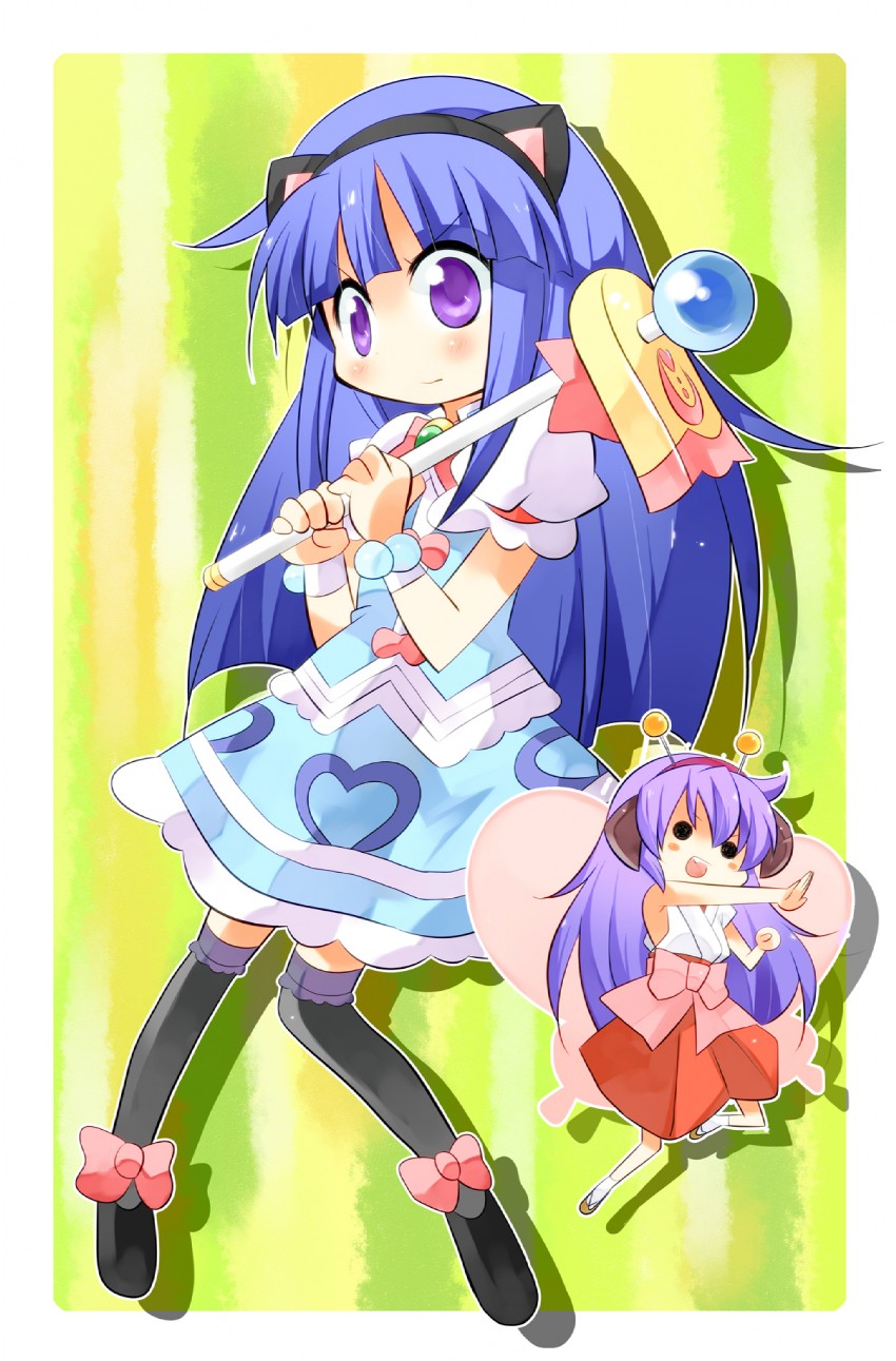 furude rika and hanyuu (higurashi no naku koro ni) drawn by taka_(tokyoboogienight)