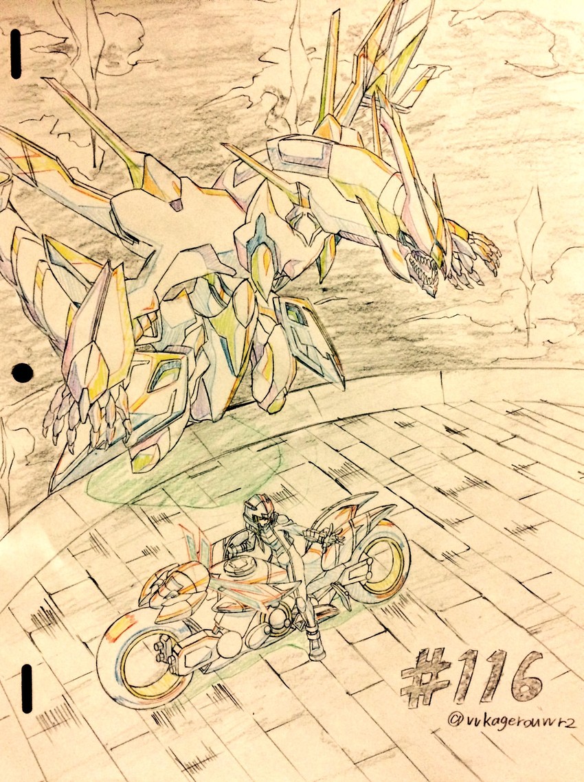 hugo, clear wing synchro dragon, and crystal wing synchro dragon (yu-gi-oh! and 1 more) drawn by hiroki_(vvkagerouvvr2)