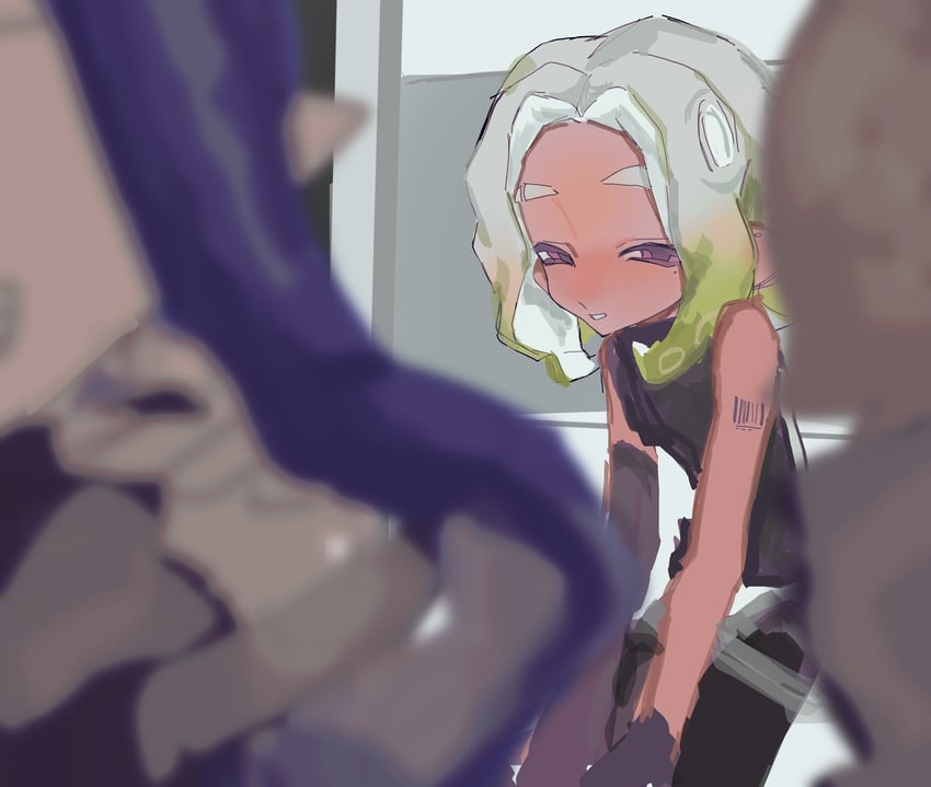 inkling player character, inkling girl, octoling player character, and octoling girl (splatoon) drawn by gao_tongren_wanjiebufu