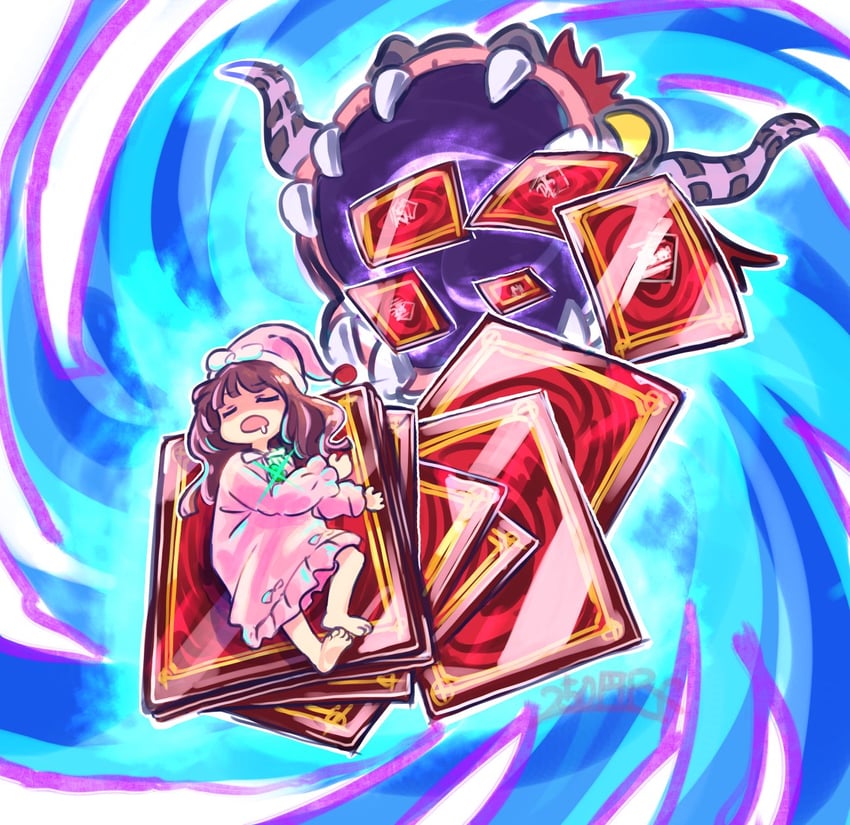 dreaming nemleria and eater of millions (yu-gi-oh!) drawn by 250en_remon