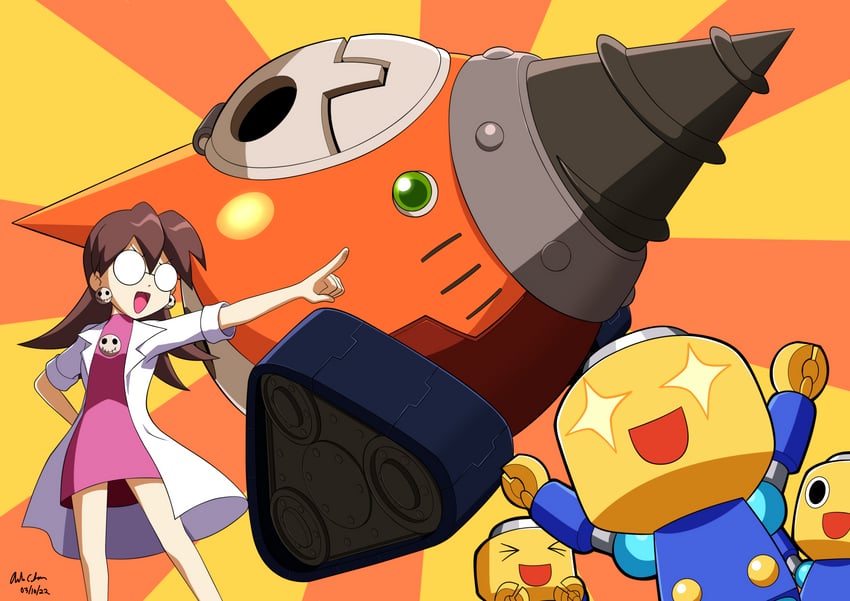 tron bonne and servbot (mega man and 3 more) drawn by innovator123