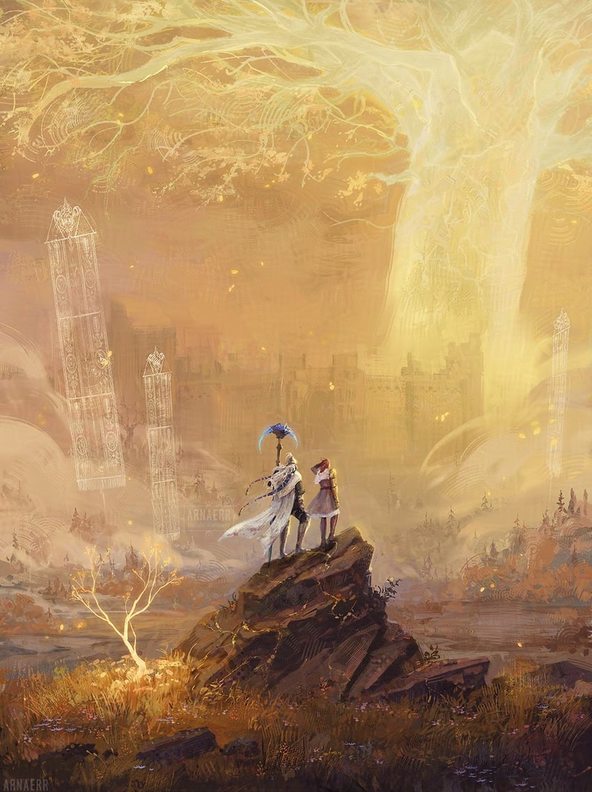 tarnished and millicent (elden ring) drawn by arnaerr