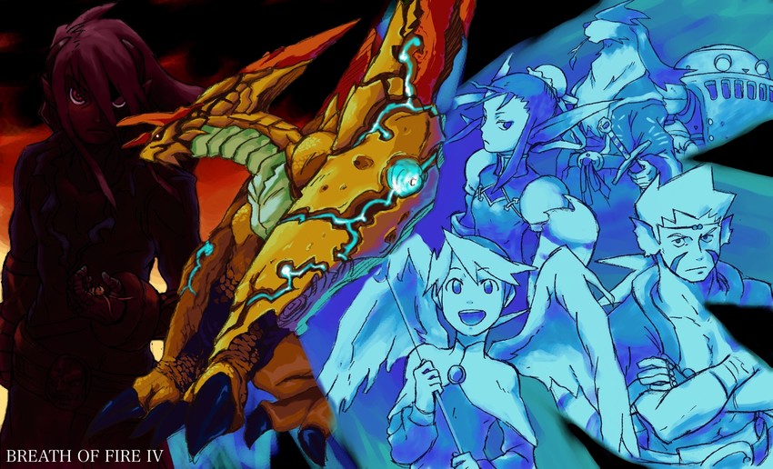 nina, ursula, ryu, fou-lu, cray, and 2 more (breath of fire and 1 more) drawn by degarashi_(ponkotsu)