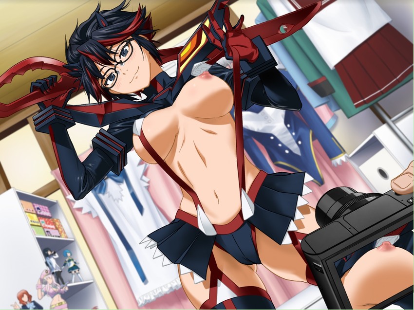 akemi homura, miki sayaka, matoi ryuuko, and senketsu (original and 2 more) drawn by clownculture