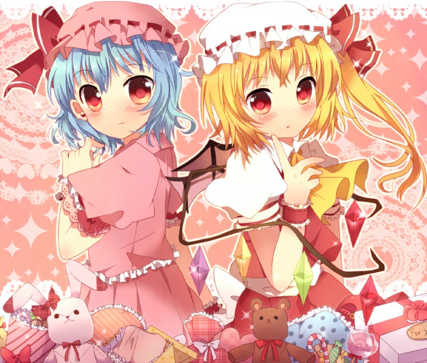 remilia scarlet and flandre scarlet (touhou) drawn by ao_ringo