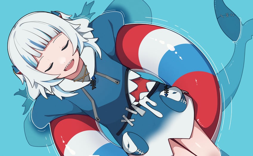 gawr gura (hololive and 1 more) drawn by uziki_ntoki