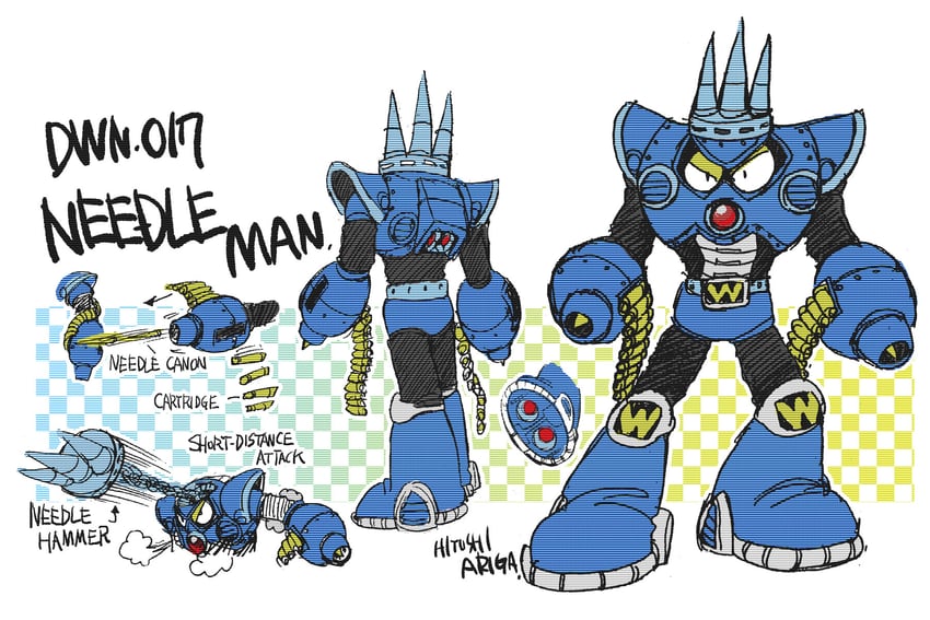 needle man (mega man and 2 more) drawn by ariga_hitoshi