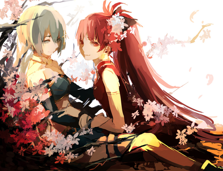 miki sayaka and sakura kyoko (mahou shoujo madoka magica and 1 more) drawn by lemontea